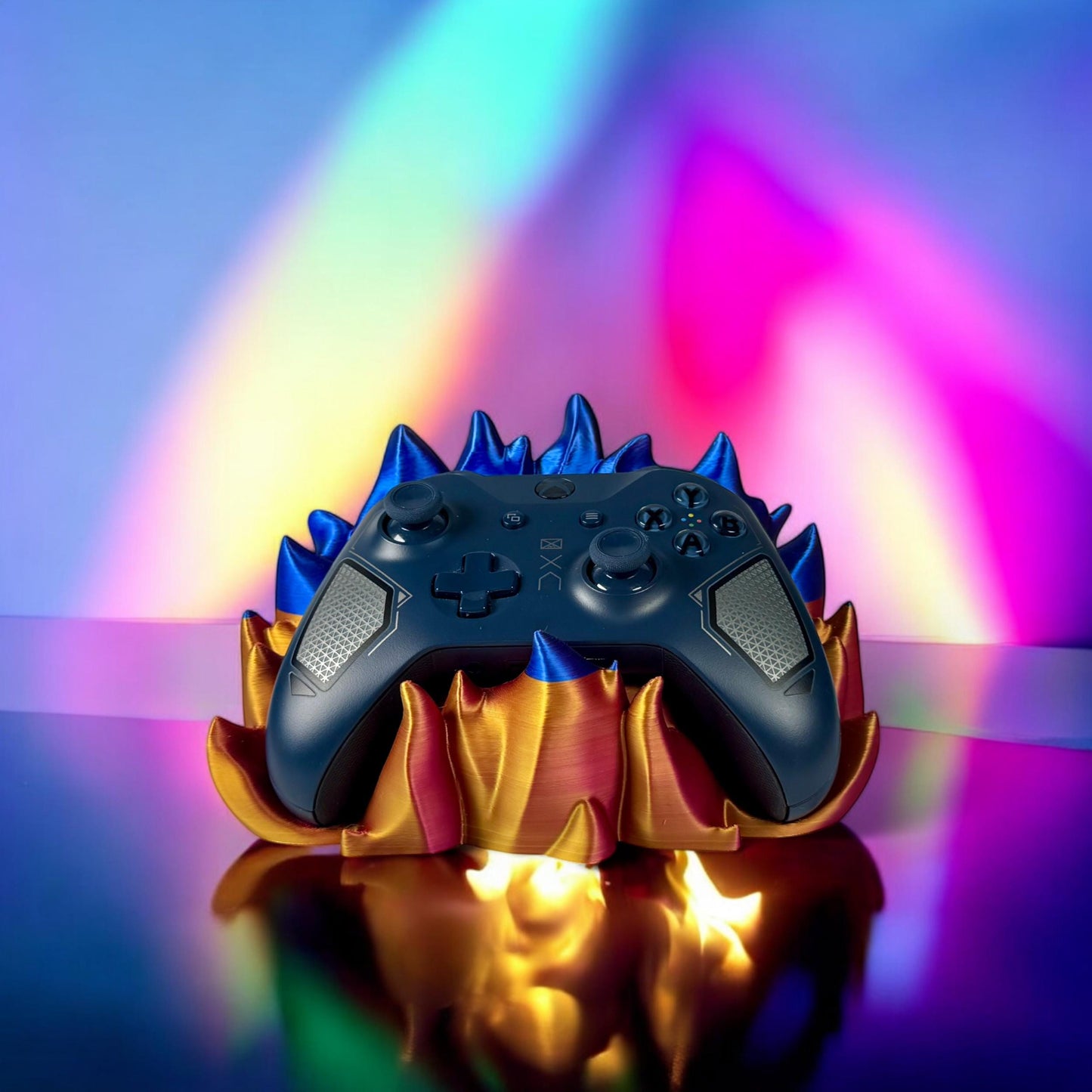 Fiery Xbox Series X/S and PS5 Controller Holder - Vibrant Flame-Inspired Gaming Stand - Perfect Gamer Gift for Console Fans 3D printed