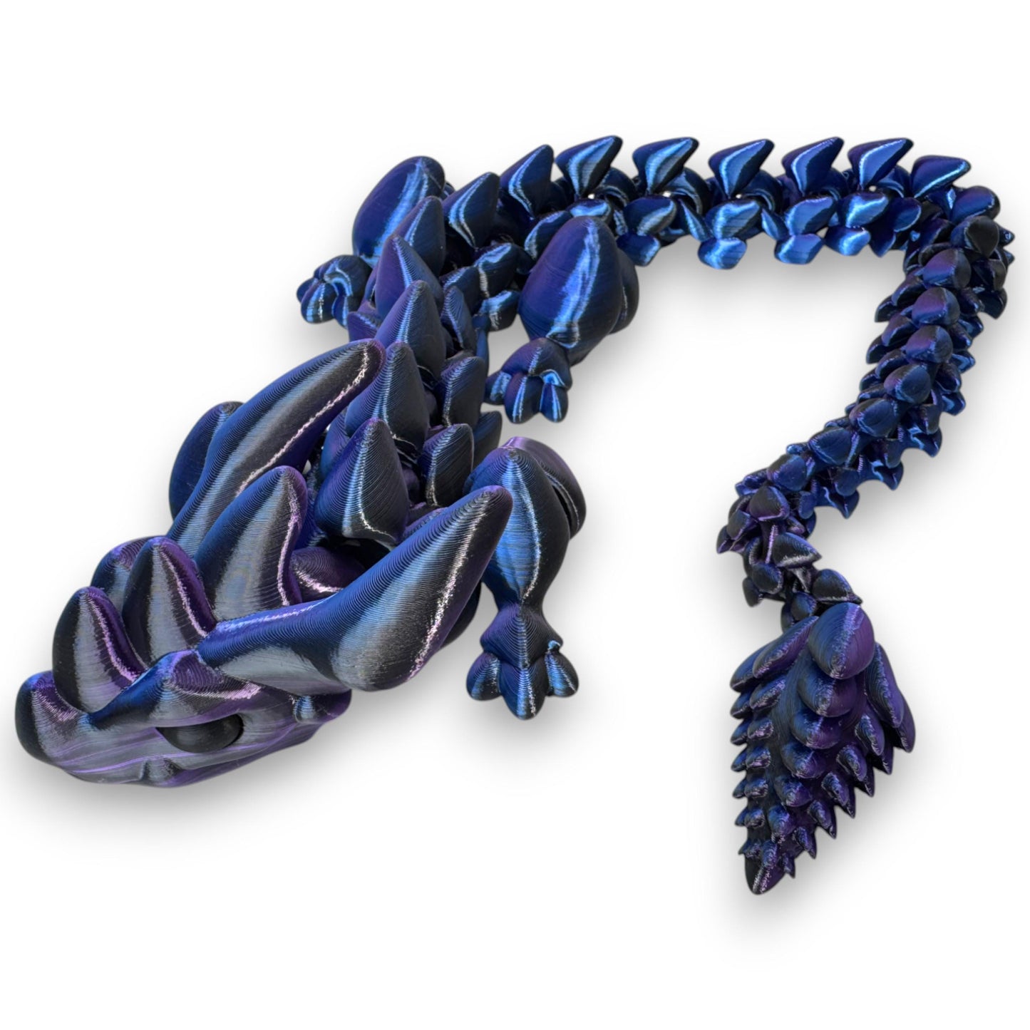 Horned Dragon 3D printed Articulating Dragon Toy Unique Kids Room Decor Handmade Dragon CMan Cave Game Room Art Figurines DnD Office Art