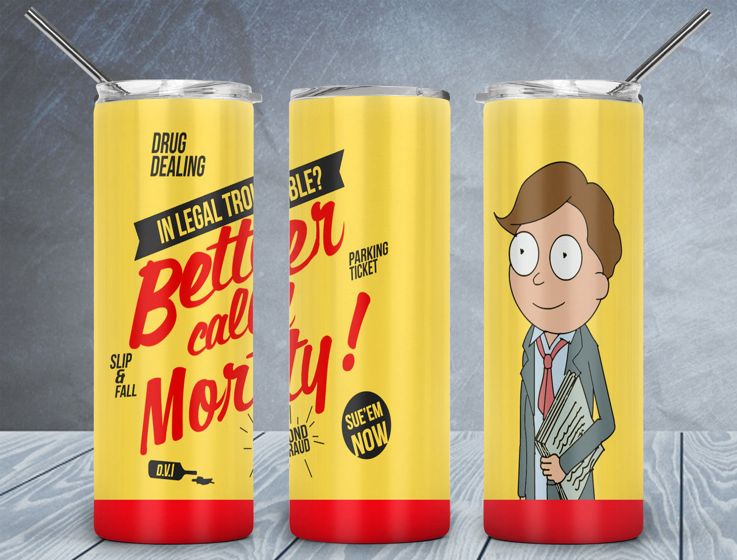 Tumbler, Custom Tumbler, Skinny Tumbler, Custom Drinkware, Sublimation Skinny Tumbler with Straw, 20 oz tumbler, Rick and Morty Tumbler