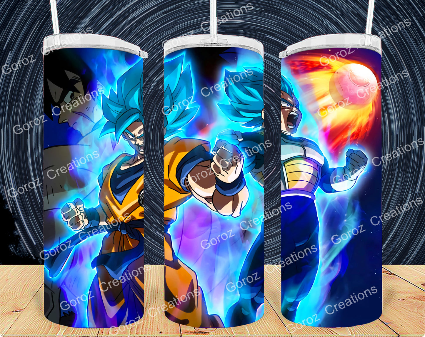 Tumbler, Custom Tumbler, Skinny Tumbler, Custom Drinkware, Sublimation Skinny Tumbler with Straw, 20 oz tumbler, DBZ, Dragonball Z, Anime