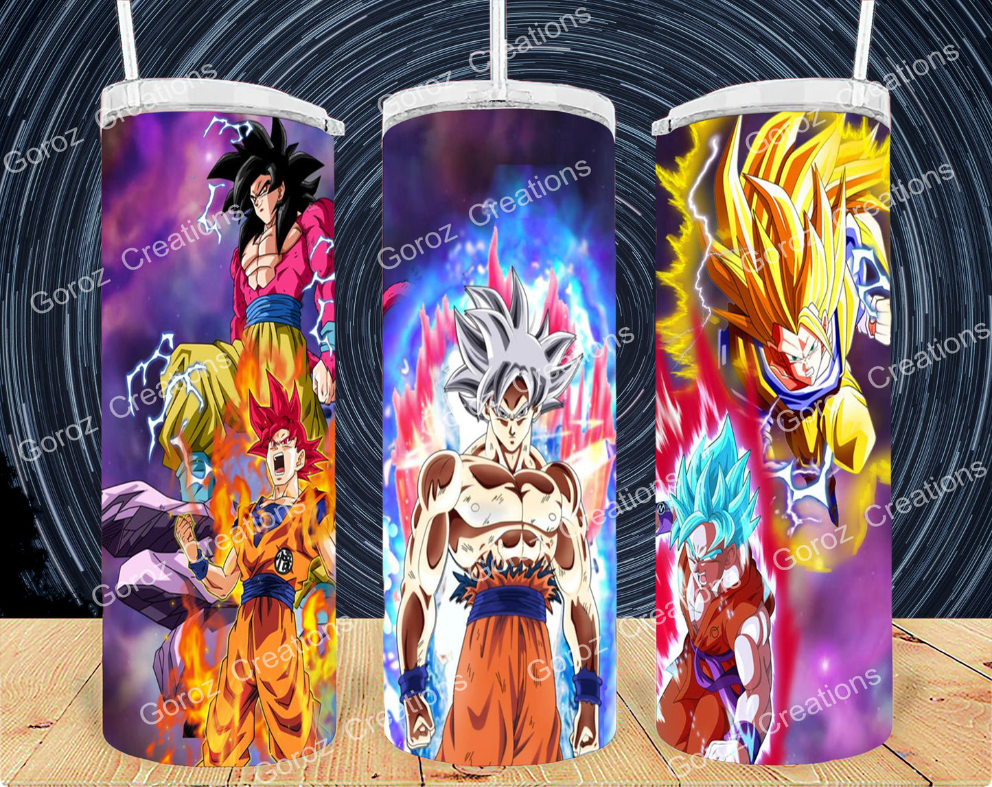 Tumbler, Custom Tumbler, Skinny Tumbler, Custom Drinkware, Sublimation Skinny Tumbler with Straw, 20 oz tumbler, DBZ, Dragonball Z, Anime