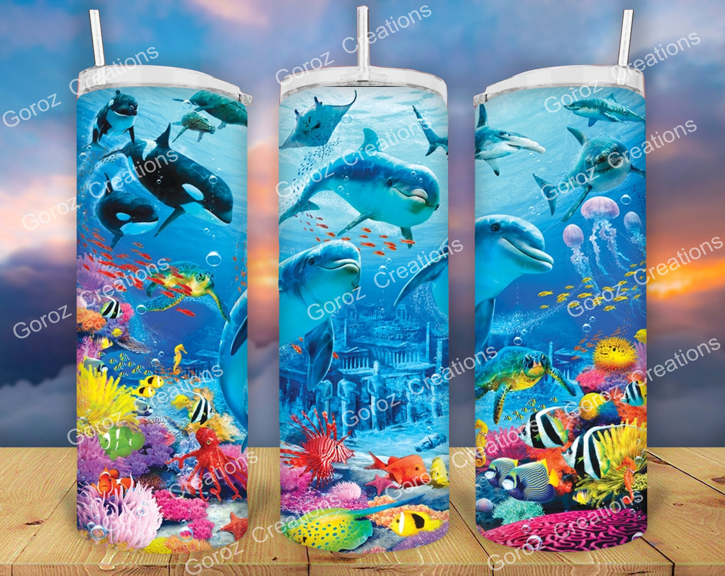 20oz Skinny Tumbler | Sublimation | Custom Tumbler | Nature | Orca | Sea Life | Ocean | Killer Whale Tumbler