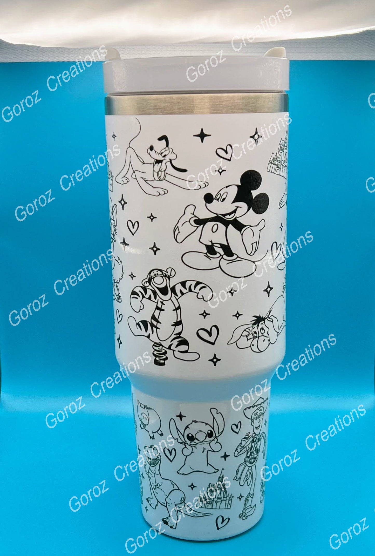 40oz Custom Tumbler | Theme Park Custom Tumbler | 40oz Sublimation Tumbler | Cute Characters Tumbler / Characters Tumbler | Stanley Dup