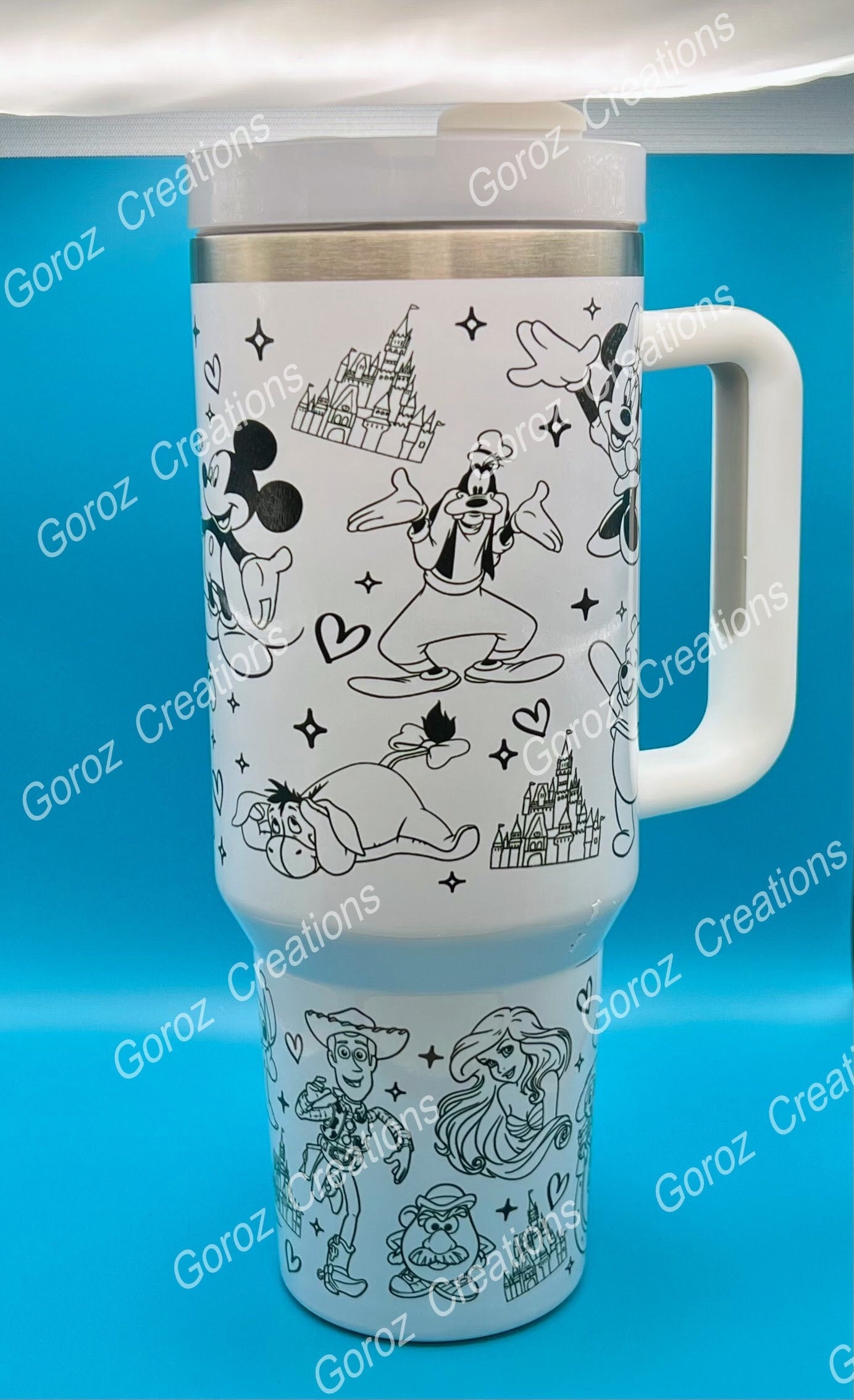 40oz Custom Tumbler | Theme Park Custom Tumbler | 40oz Sublimation Tumbler | Cute Characters Tumbler / Characters Tumbler | Stanley Dup