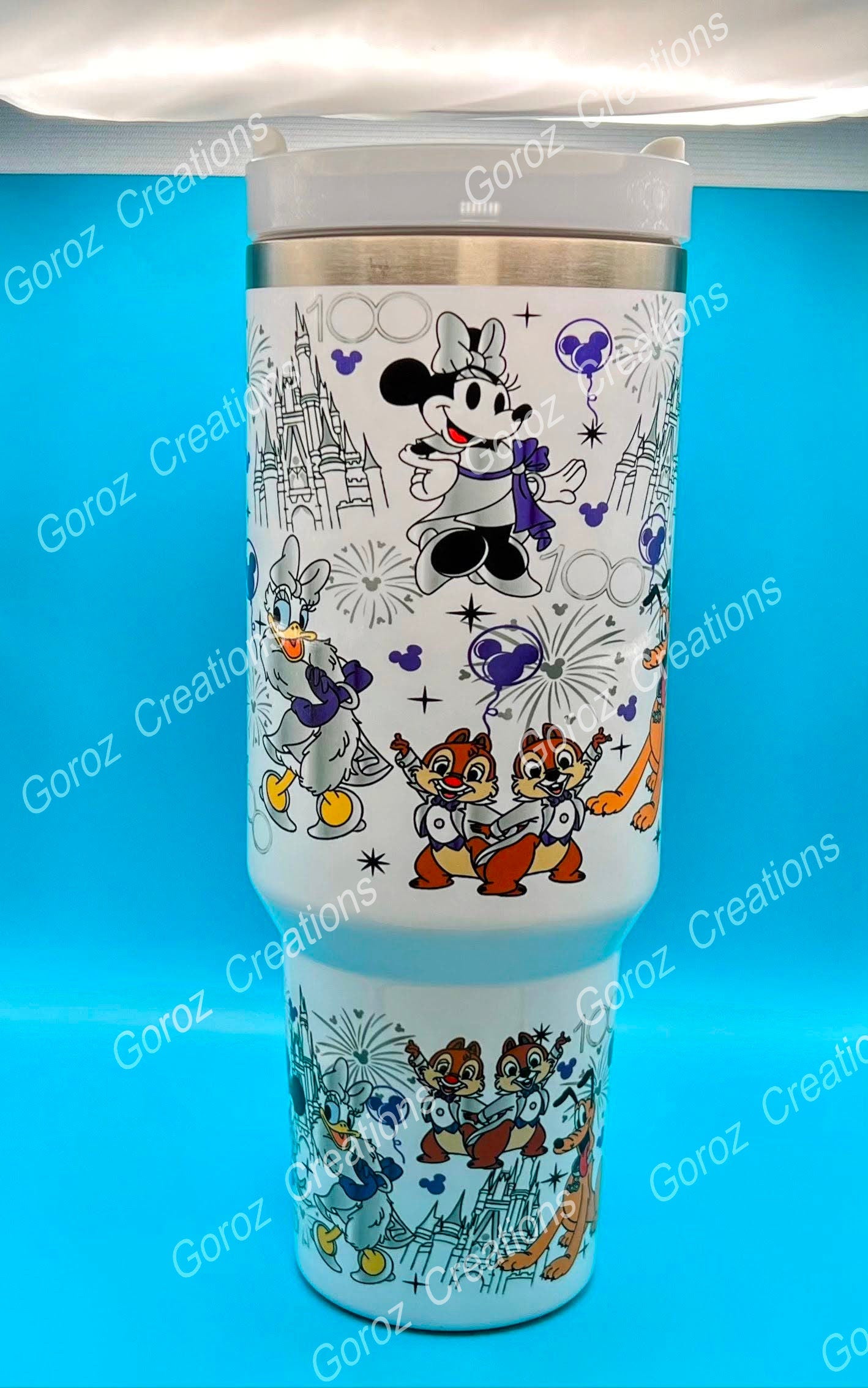 40oz Custom Tumbler Magic Theme Park Tumbler 100 Anniversary Tumbler Stanley Dup Cute Cartoon Tumbler Gift For Theme Park Lover