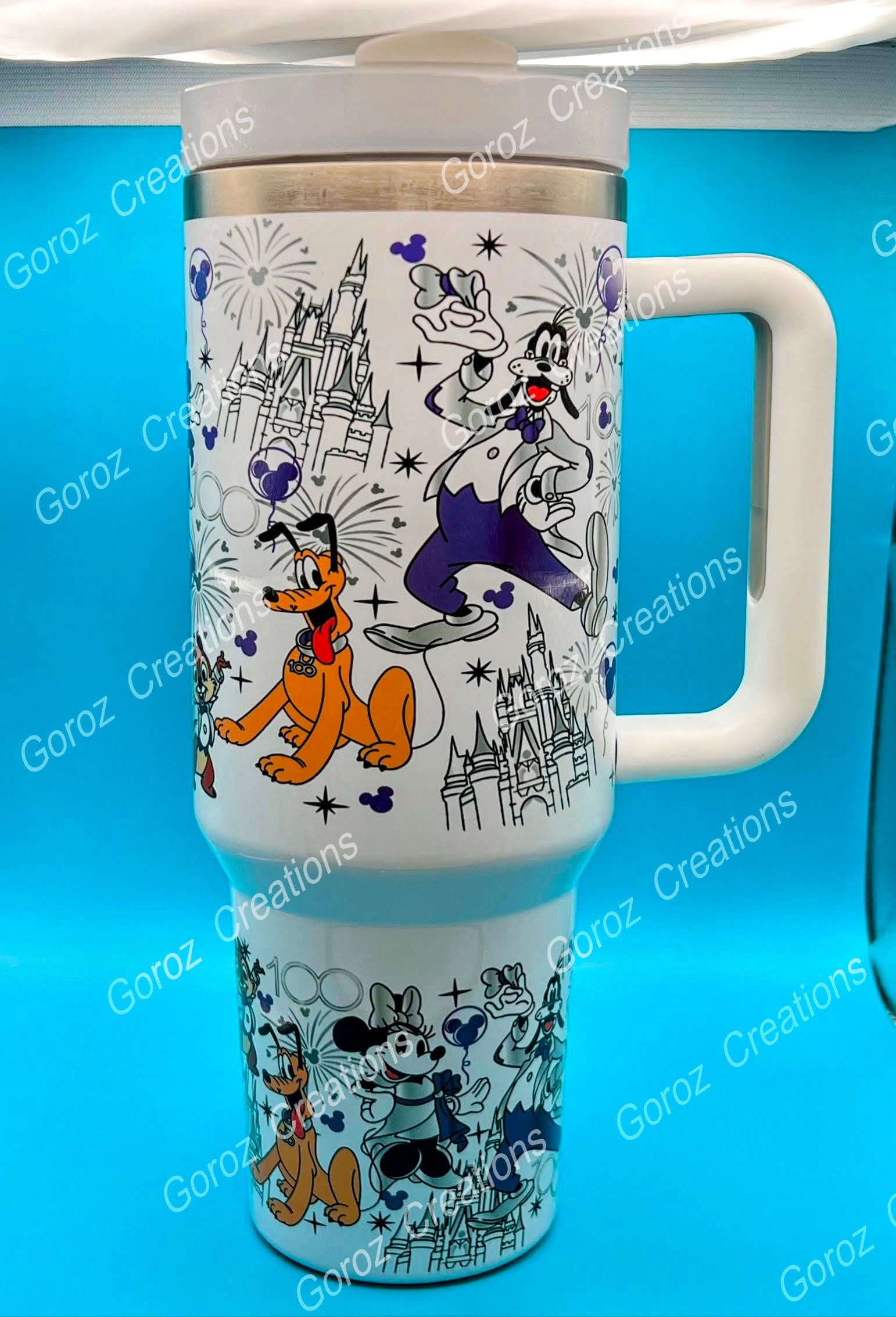 40oz Custom Tumbler Magic Theme Park Tumbler 100 Anniversary Tumbler Stanley Dup Cute Cartoon Tumbler Gift For Theme Park Lover