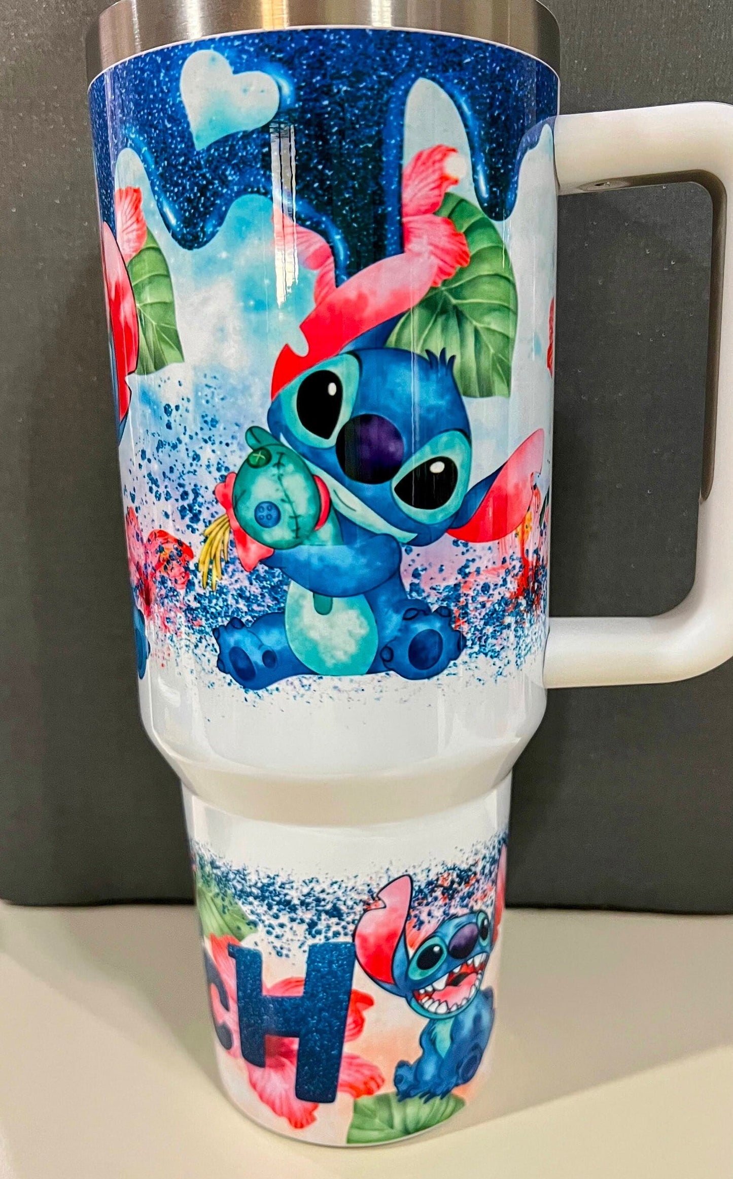 40oz Tumbler Blue Alien Magic Theme Park Tumbler Stanley Dupe Cute Cartoon Tumbler Gift For Coffee Lover Funny Cartoon Tumbler