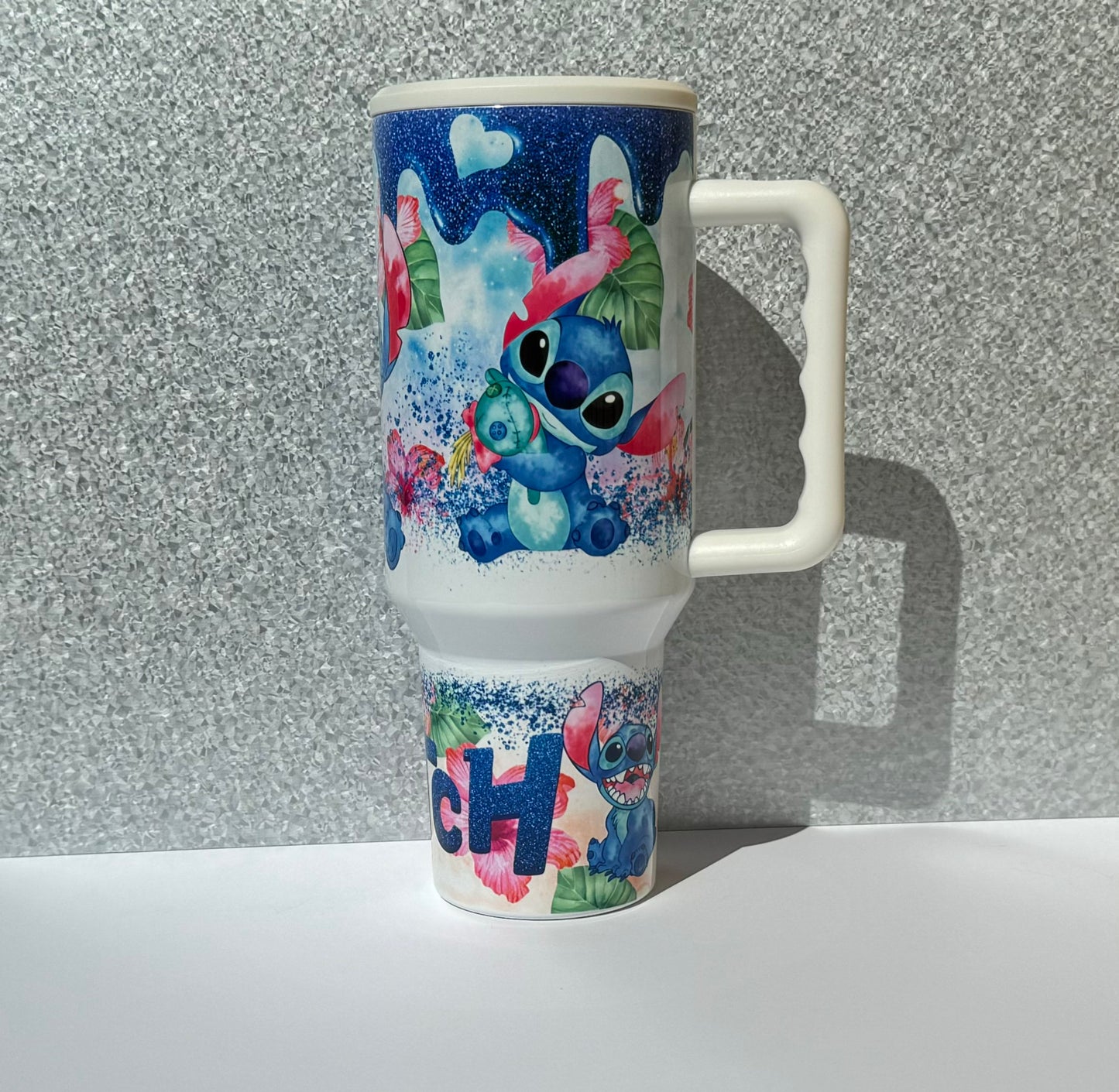 40oz Tumbler Blue Alien Magic Theme Park Tumbler Stanley Dupe Cute Cartoon Tumbler Gift For Coffee Lover Funny Cartoon Tumbler