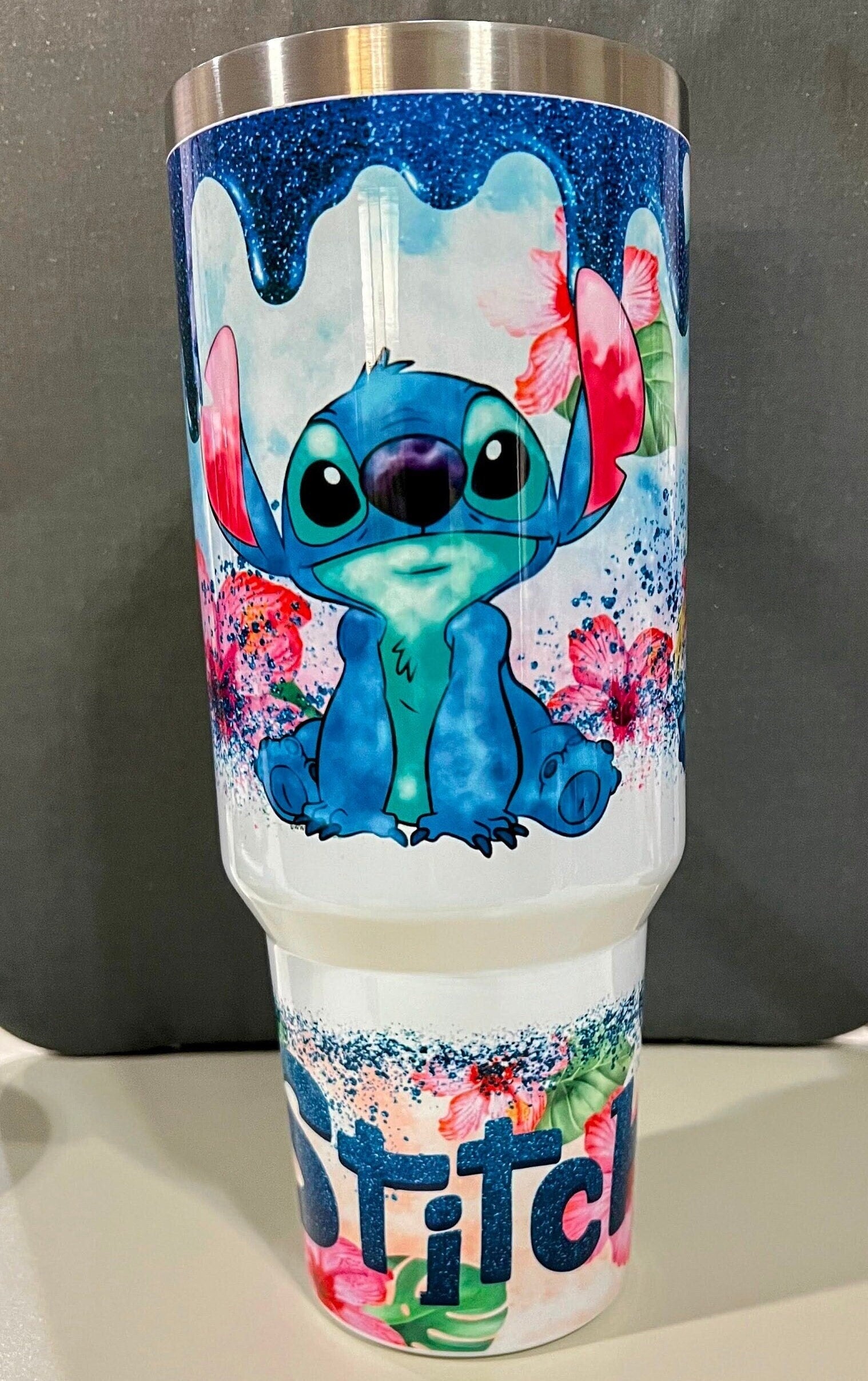 40oz Tumbler Blue Alien Magic Theme Park Tumbler Stanley Dupe Cute Cartoon Tumbler Gift For Coffee Lover Funny Cartoon Tumbler