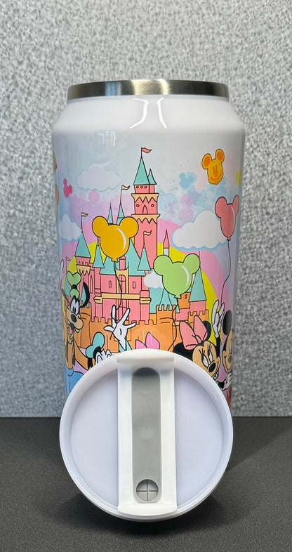 64oz Quencher Dupe Water Bottle Jumbo Theme Park Tumbler Magic Theme Decor Cute Cartoon Characters Stanley Dup Gift For Theme Park Lover