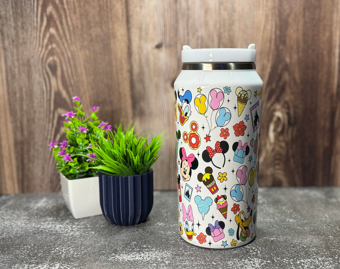 64oz Quencher Dupe Water Bottle Jumbo Theme Park Tumbler Magic Theme Decor Cute Cartoon Characters Stanley Dupe Gift For Theme Park Lover