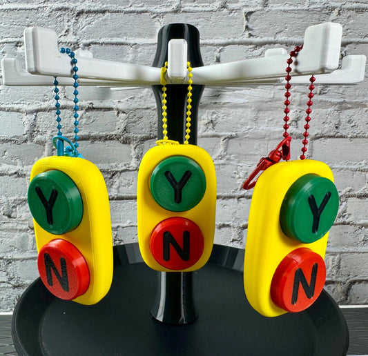 Yes\No Fidget Clicker Keychain for Stress Relief Bag Charm 3d Printed Sensory Toy Backpack Charm, Stocking Stuffer, Anxiety Relief