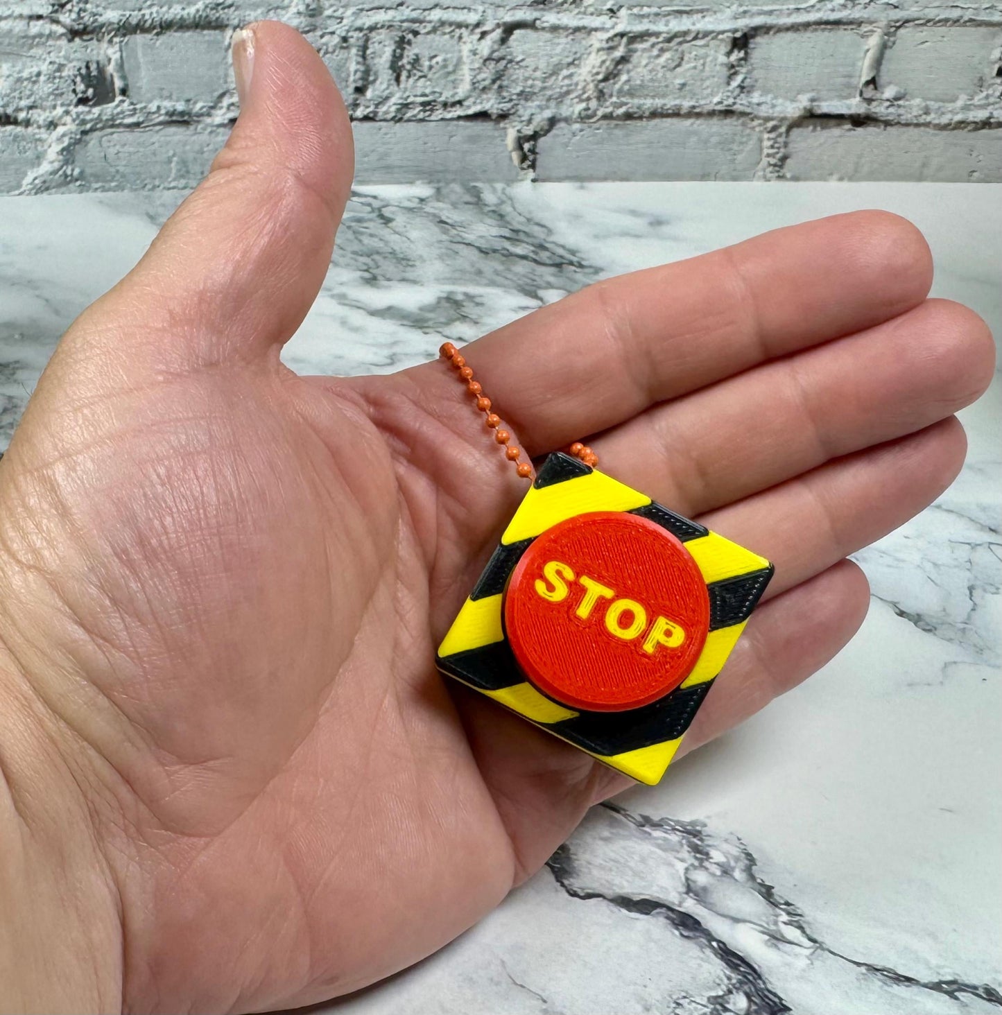 Funny Keychain Big Red Button Fidget Clicker 3D Printed Backpack Charm Christmas Stocking Stuffer