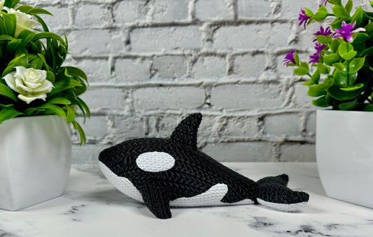 Knitted Orca 3D Printed Unique Office Decor Killer Whale Toy