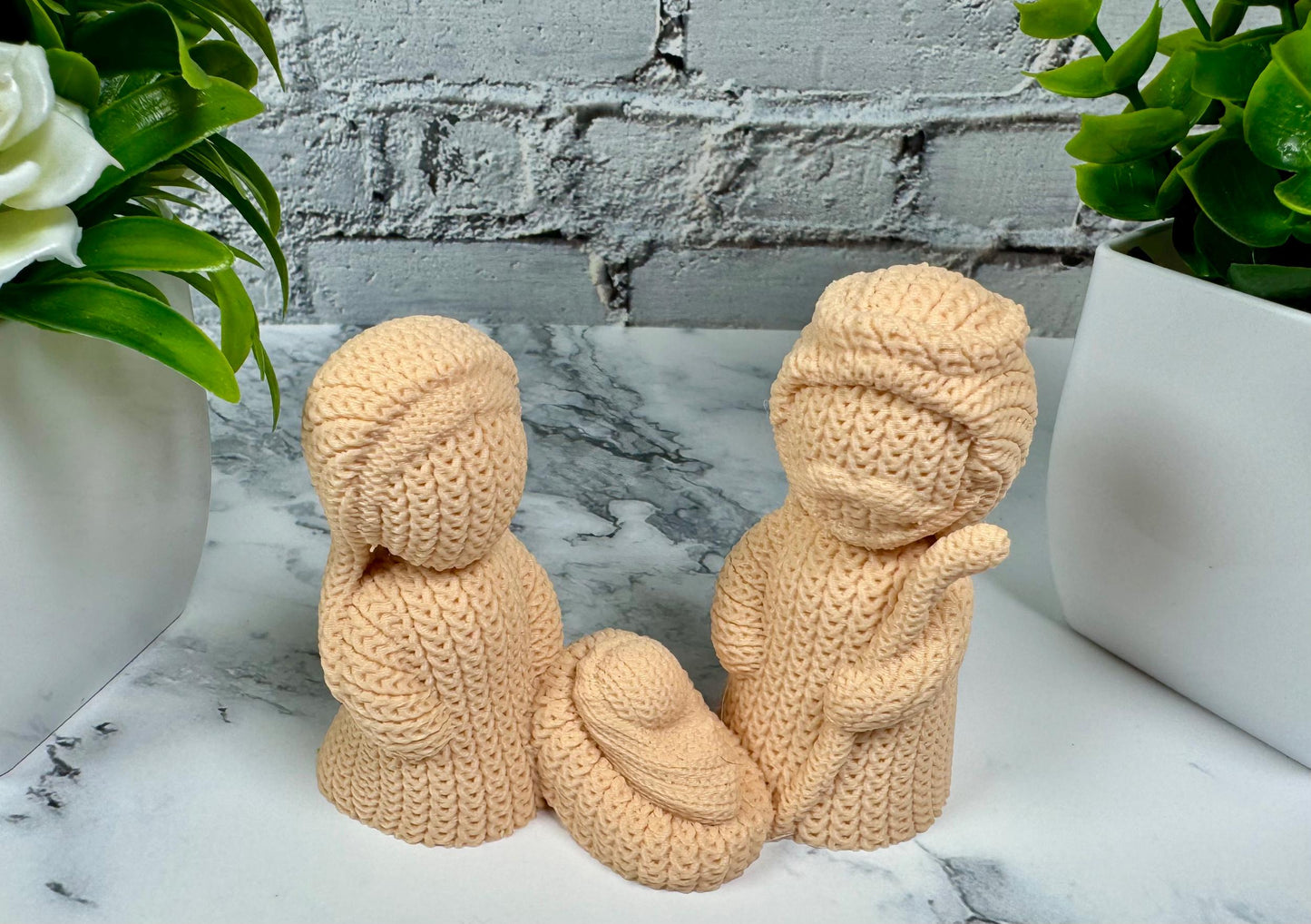 Knitted Nativity Scene Christmas Crib Figurine Cute Holiday Decor 3D Printed Xmas Decorations Secret Santa Gift