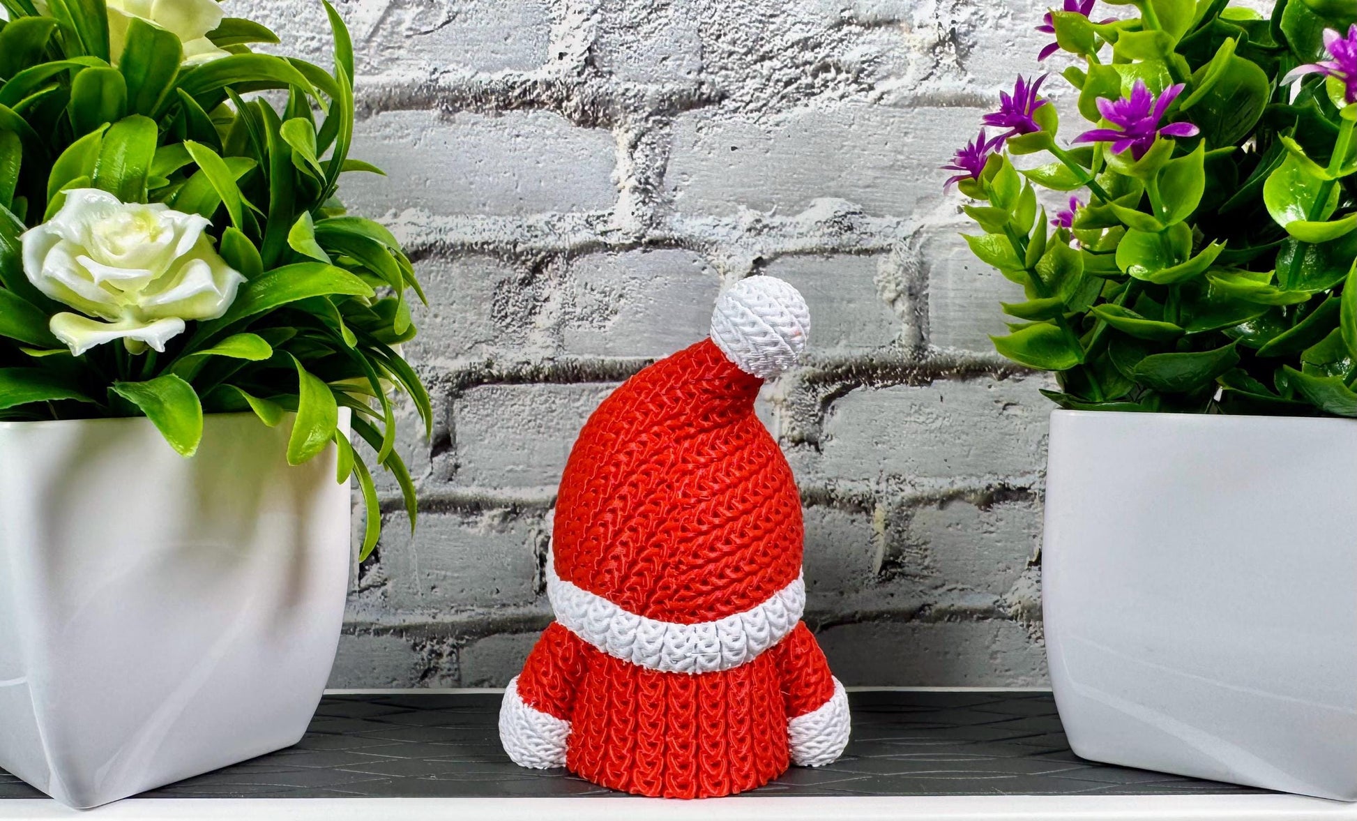 Knitted Santa Gnome 3D Printed Holiday Decor Christmas Decoration