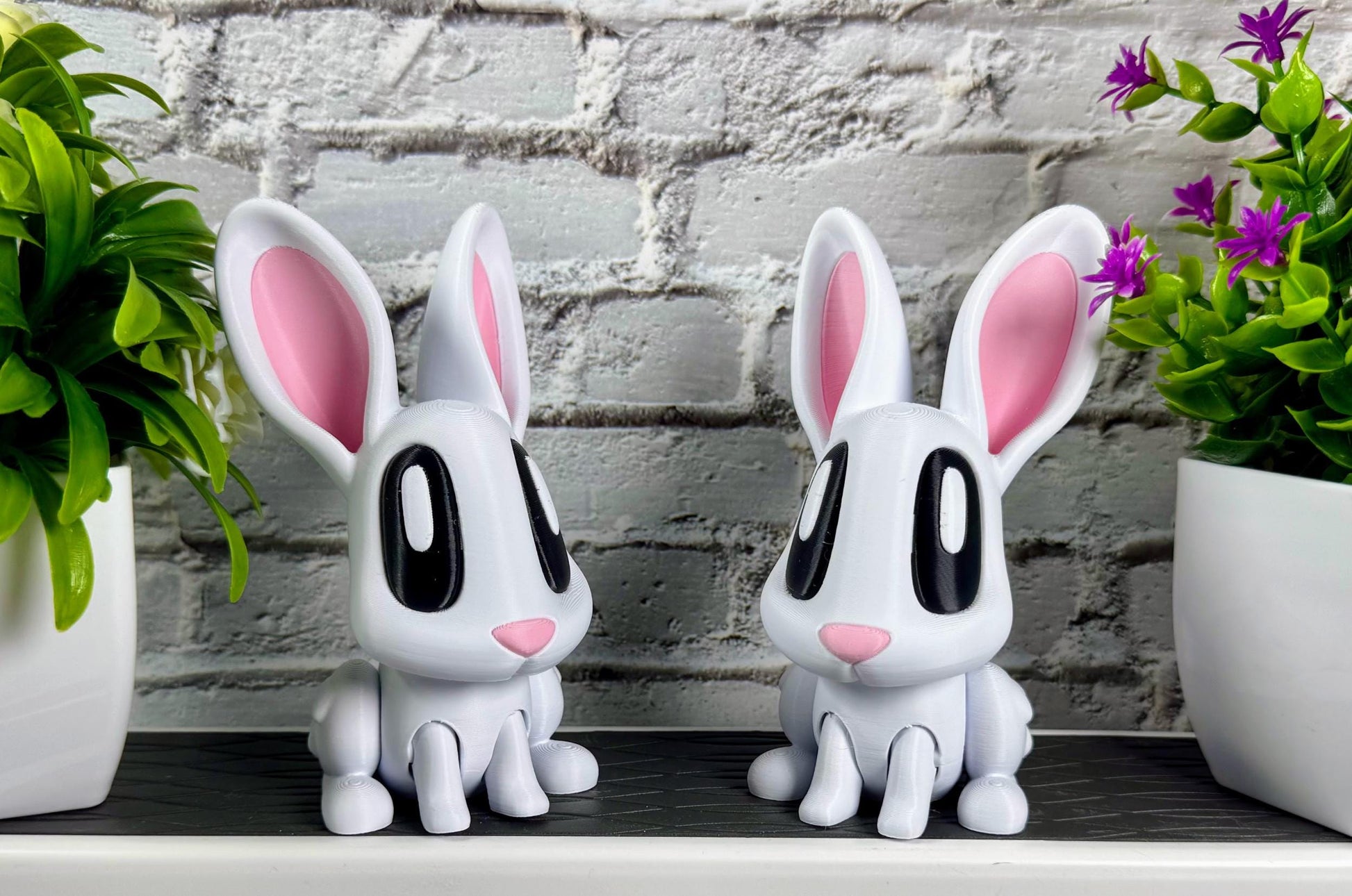 Cute Flexi Bunny Fidget Toy Figurine 3D Printed Articulating Desk Buddy Unique Bunny Figurine for Stress Relief Fidget Toy Pocket Bunny