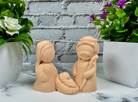 Knitted Nativity Scene Christmas Crib Figurine Cute Holiday Decor 3D Printed Xmas Decorations Secret Santa Gift