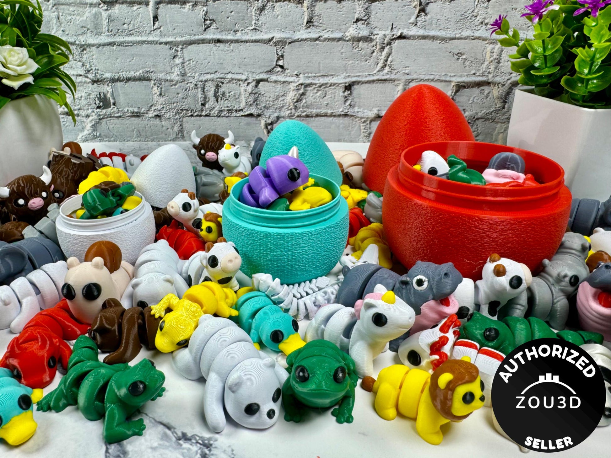 Mystery Animal Packs 3D Printed Articulating mini Animals Party Favors Mystery Egg Fun Stress Relief Fidget Party Packs Pocket Pets Wigglets