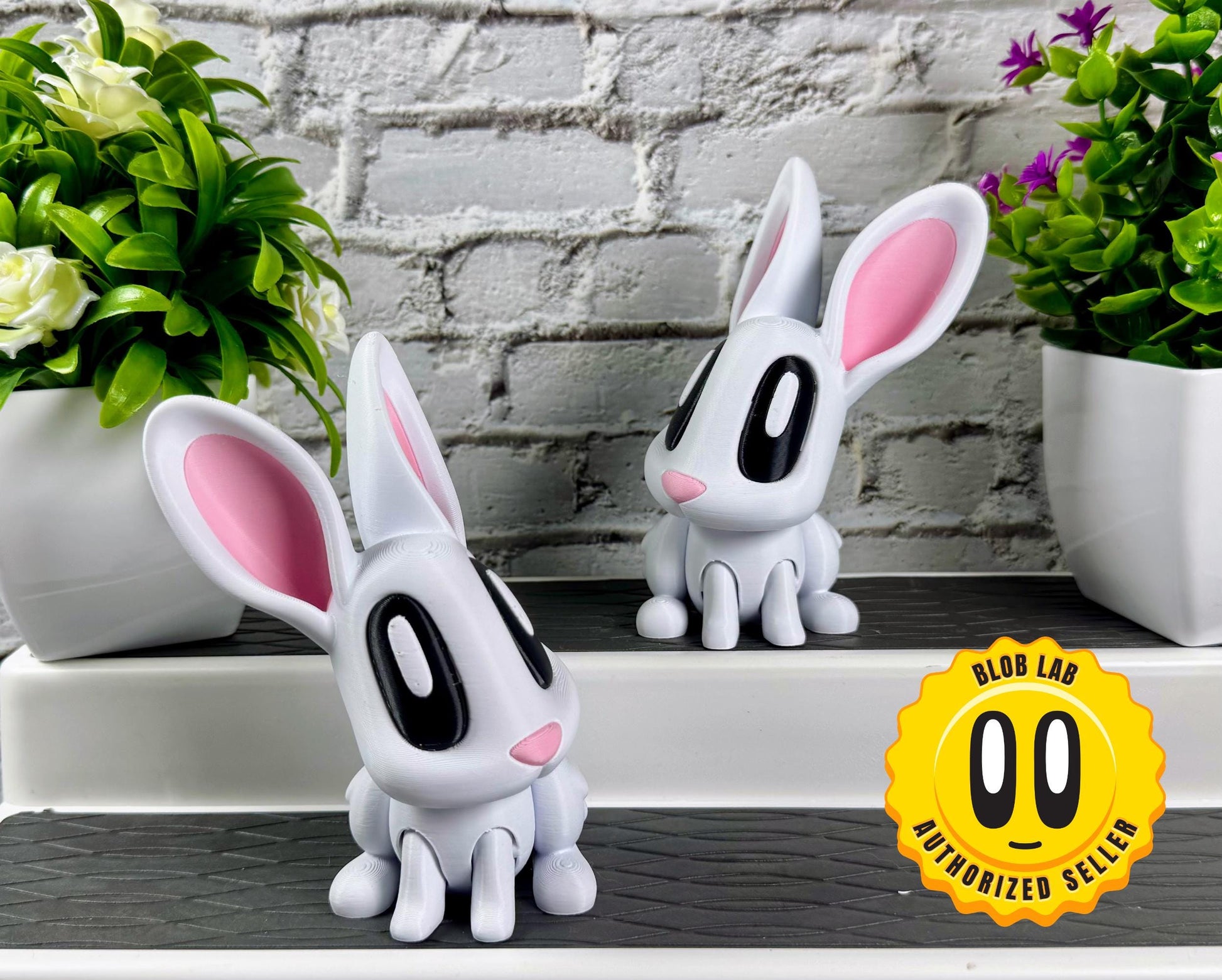 Cute Flexi Bunny Fidget Toy Figurine 3D Printed Articulating Desk Buddy Unique Bunny Figurine for Stress Relief Fidget Toy Pocket Bunny