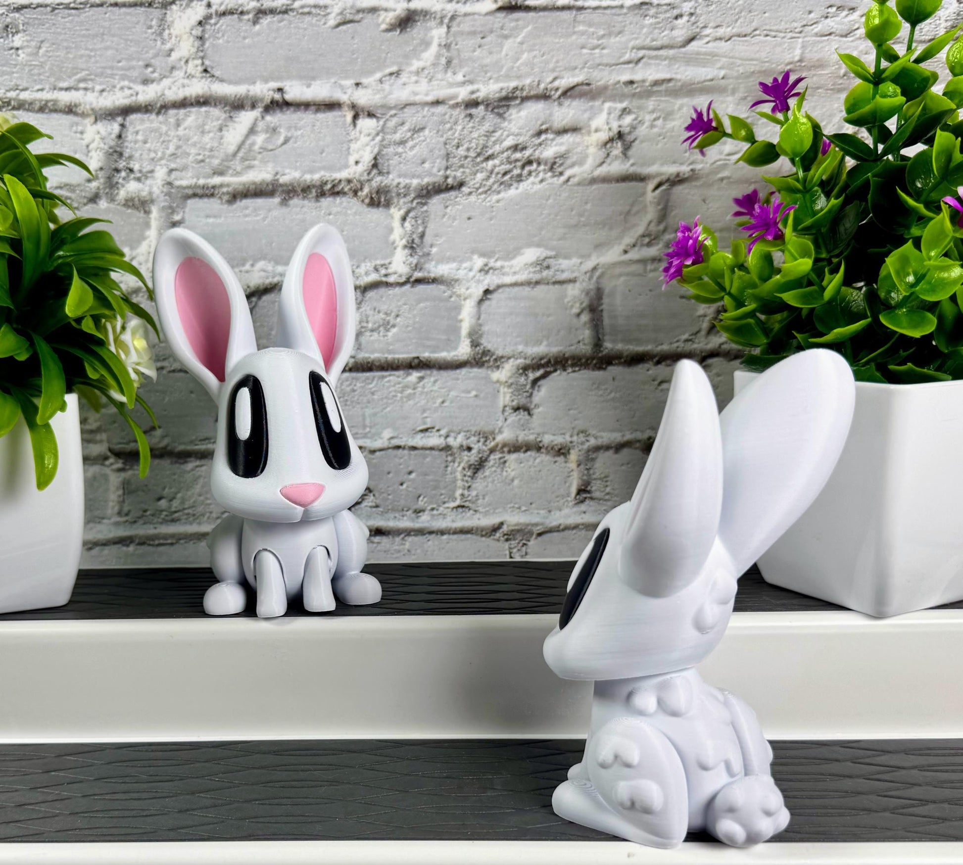 Cute Flexi Bunny Fidget Toy Figurine 3D Printed Articulating Desk Buddy Unique Bunny Figurine for Stress Relief Fidget Toy Pocket Bunny