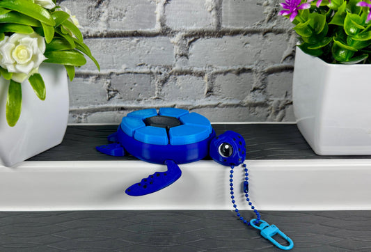 Fruit Turtle Keychain Fidget Clickers - Blueberry Clicky Fidget Keychain 3d Printed Sensory Toy Backpack Charm Stocking Stuffer