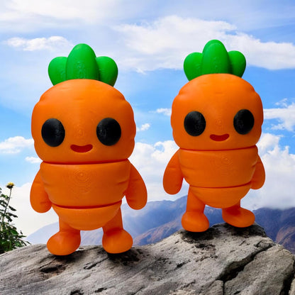 Easter Gift Basket Stuffer Filler Easter Carrot Toy Articulating Flexi Toy 3D Printed Fidget Easter Decoration Gift Desk Buddy Spring Party