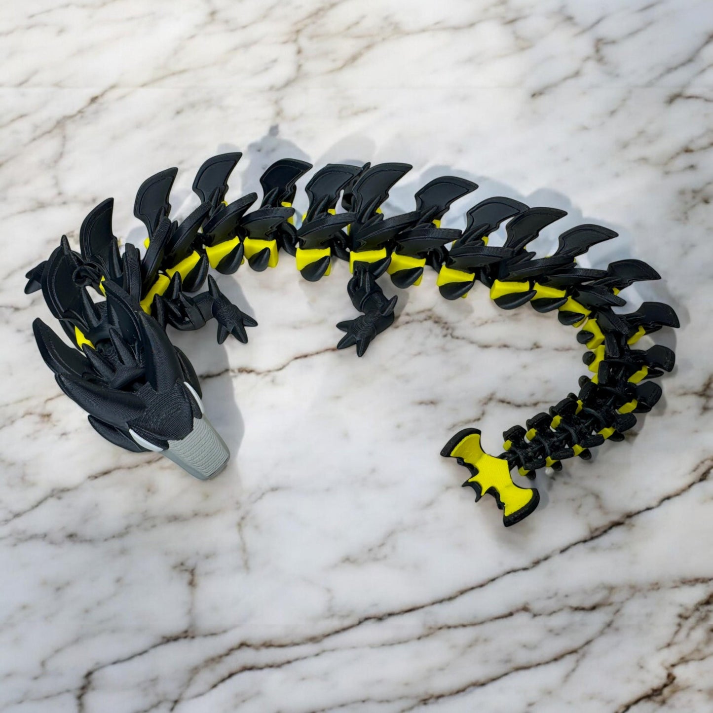 Bat Dragon 3D Printed Articulating Caped Crusader Dragon Fidget Toy Superhero Collectible & Desk Companion Unique Superhero Gift
