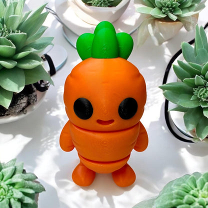 Easter Gift Basket Stuffer Filler Easter Carrot Toy Articulating Flexi Toy 3D Printed Fidget Easter Decoration Gift Desk Buddy Spring Party