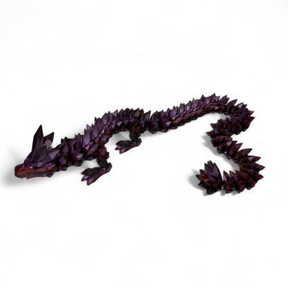 Crystal Dragon 3D Printed Articulated Dragon Figurine Kids Room Decor Handmade Dragon Children Toys Man Cave Game Room Art Figues DnD