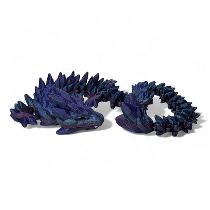 Crystal Dragon 3D Printed Articulated Dragon Figurine Kids Room Decor Handmade Dragon Children Toys Man Cave Game Room Art Figues DnD
