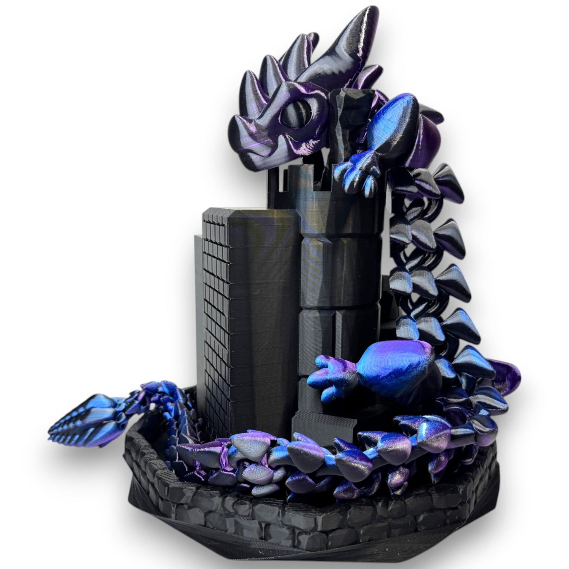 Horned Dragon 3D printed Articulating Dragon Toy Unique Kids Room Decor Handmade Dragon CMan Cave Game Room Art Figurines DnD Office Art