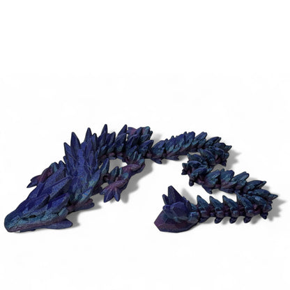 Crystal Dragon 3D Printed Articulated Dragon Figurine Kids Room Decor Handmade Dragon Children Toys Man Cave Game Room Art Figues DnD