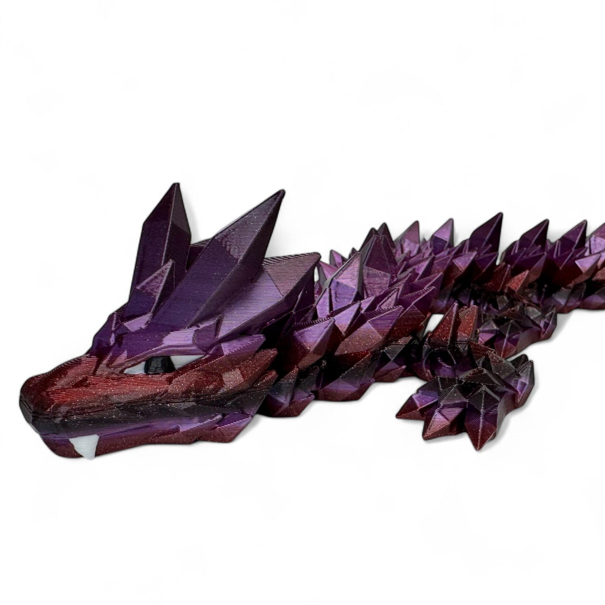 Crystal Dragon 3D Printed Articulated Dragon Figurine Kids Room Decor Handmade Dragon Children Toys Man Cave Game Room Art Figues DnD