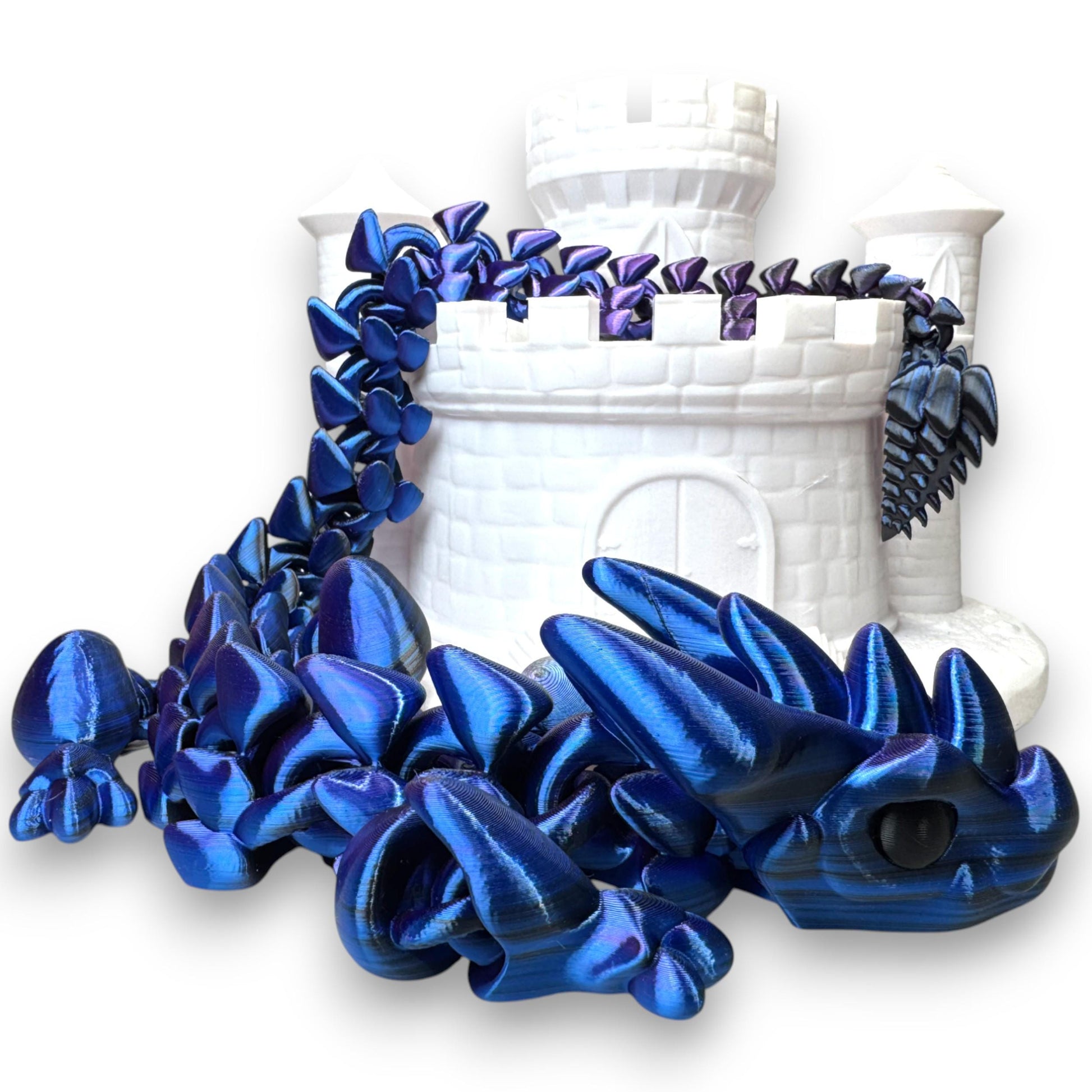 Horned Dragon 3D printed Articulating Dragon Toy Unique Kids Room Decor Handmade Dragon CMan Cave Game Room Art Figurines DnD Office Art