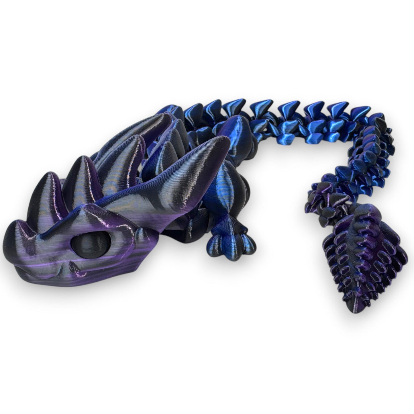 Horned Dragon 3D printed Articulating Dragon Toy Unique Kids Room Decor Handmade Dragon CMan Cave Game Room Art Figurines DnD Office Art