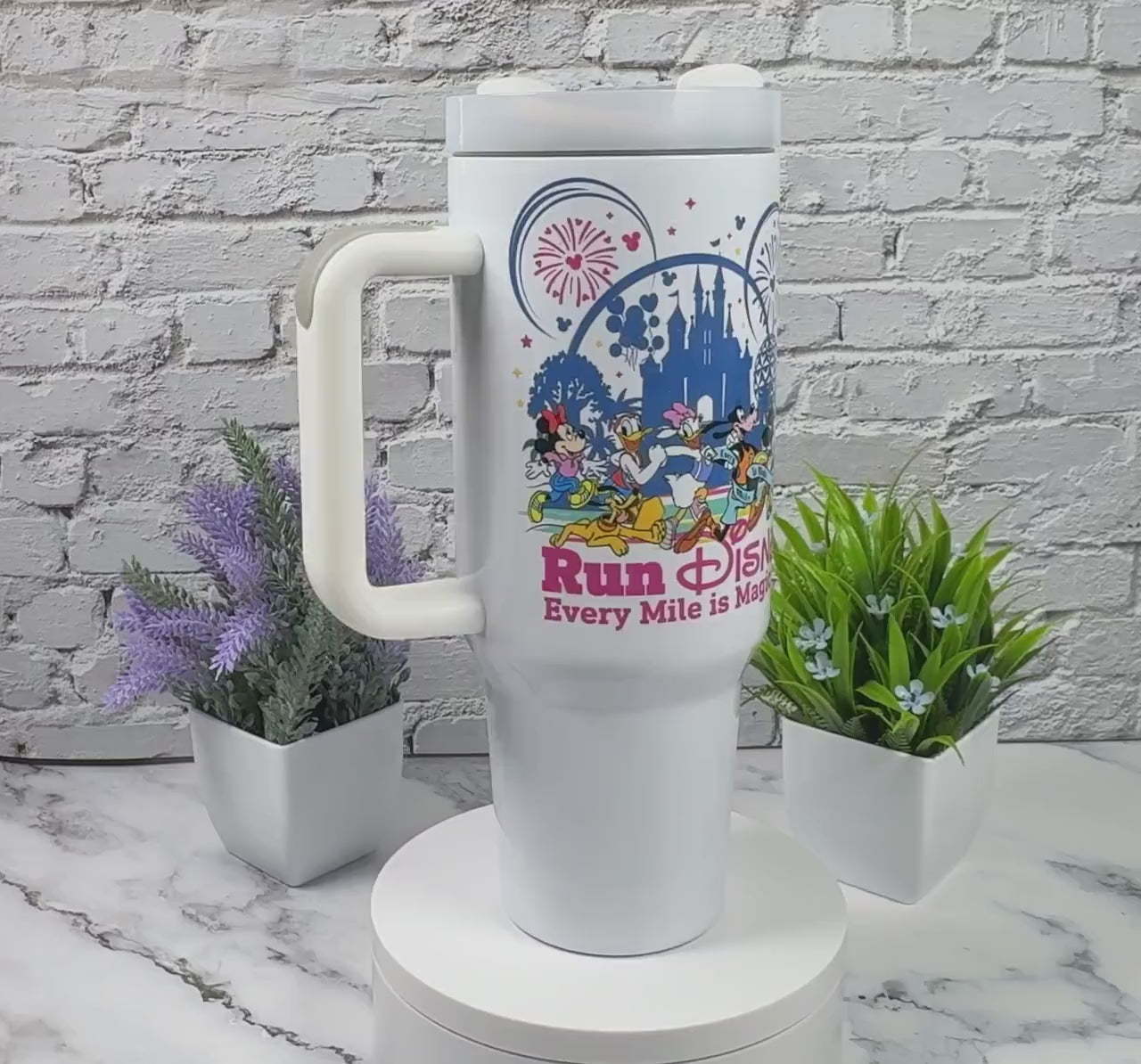 40oz Theme Park Tumbler Magic Theme Park Cute Cartoon Marathon Stanley Dupe Gift For Theme Park  Lover Theme Park Marathon Runner Gift