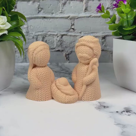 Knitted Nativity Scene Christmas Crib Figurine Cute Holiday Decor 3D Printed Xmas Decorations Secret Santa Gift