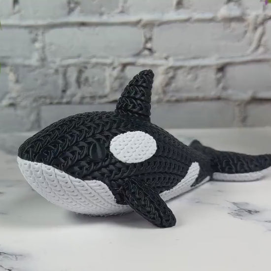 Knitted Orca 3D Printed Unique Office Decor Killer Whale Toy