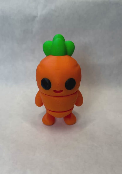 Easter Gift Basket Stuffer Filler Easter Carrot Toy Articulating Flexi Toy 3D Printed Fidget Easter Decoration Gift Desk Buddy Spring Party