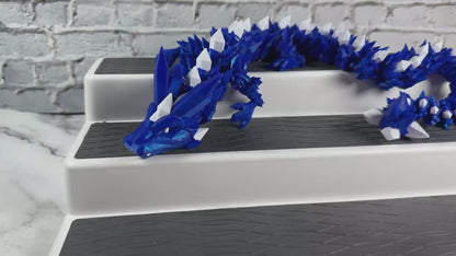 Crystal Gem Articulating Dragon 3D Printed Flexi Wiggle Pet Toy Fantasy Dragon Decoration Office Decor D&D Gift Ideas For Him Nerdy Souvenir