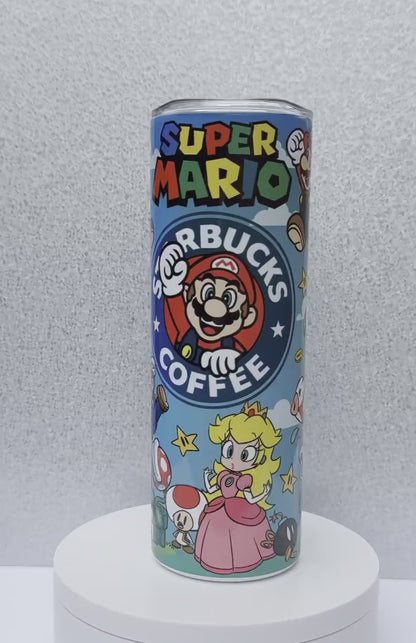 Kids Tumbler Video Game 20oz Tumbler Kids Birthday Gift  Super Mario Bros Tumbler  Coffee Tumbler  Gaming Themed Cup Super Mario