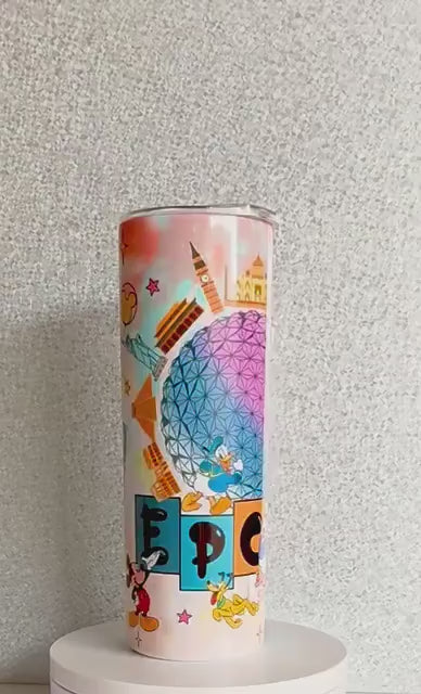 Theme Park 20oz Custom Tumbler Magic Theme Park Lover 20oz Sublimation Tumbler Cute Cartoon Characters 20oz Tumbler Birthday Gift