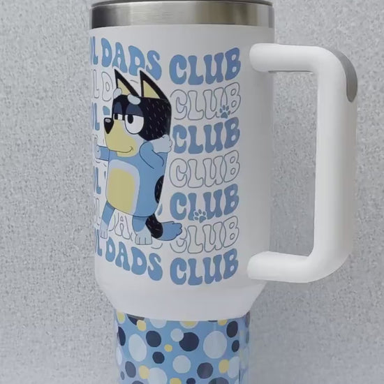 40oz Tumbler Blue Cartoon Dog Cool Dads Club Tumbler Bandit Tumbler Blue Heeler Stanley Dup Dad Christmas Gift 40oz Tumbler