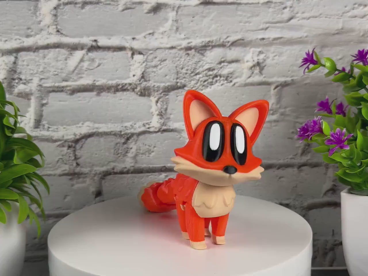 Cute Flexi Fox Fidget Toy Figurine 3D Printed Articulated Desk Buddy Unique Fox Figurine for Stress Relief Fidget Toy Cute Desk Critter