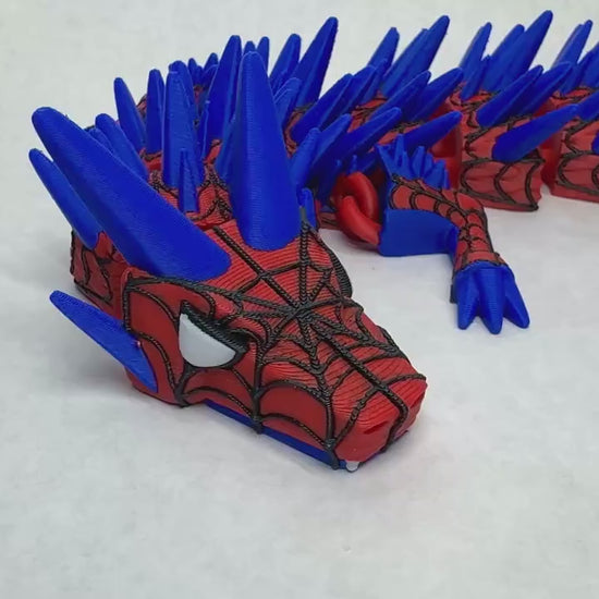 Spider Dragon 3D Printed Articulating Web-Themed Fantasy Fidget Toy Superhero Collectible & Desk Companion Unique Superhero Gift