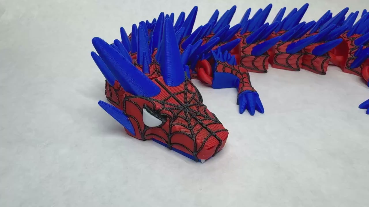 Spider Dragon 3D Printed Articulating Web-Themed Fantasy Fidget Toy Superhero Collectible & Desk Companion Unique Superhero Gift